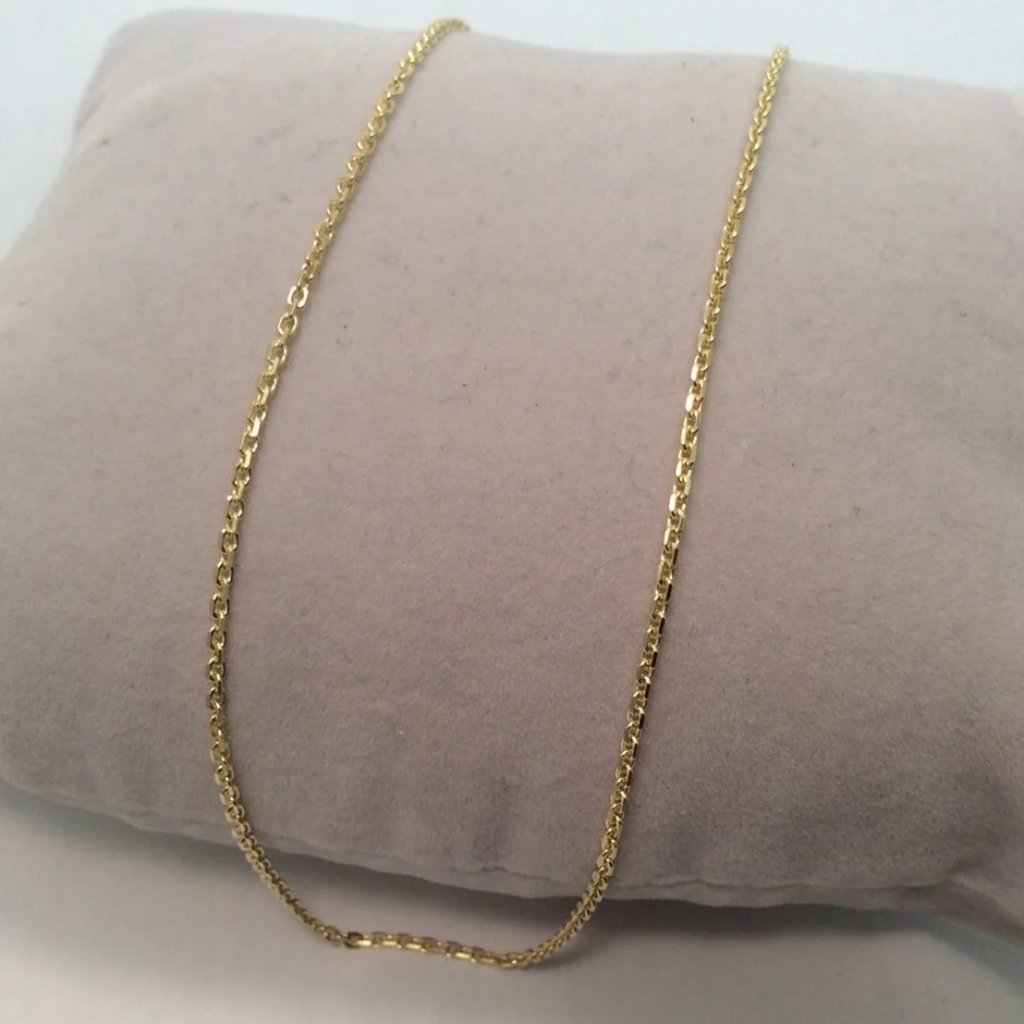 1.50mm 10k Yellow Real Gold Solid Rollo Box Link Rolo Necklace 20''